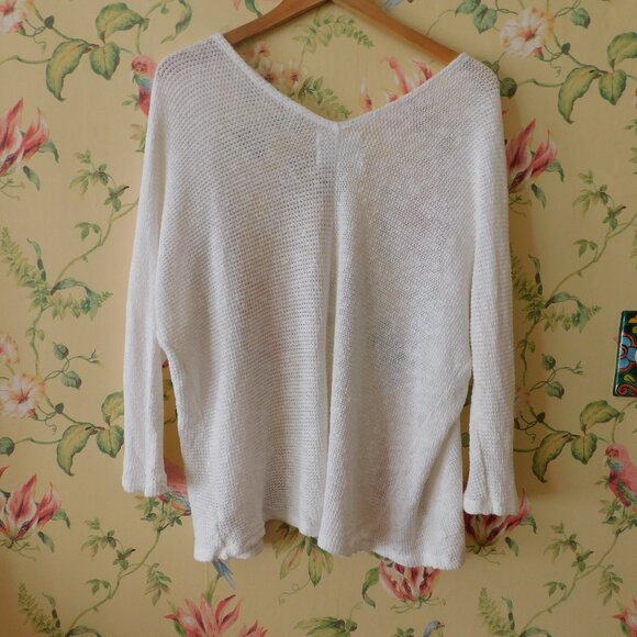 🦔🐾 Anthropologie St Barth Oversized Slouchy Breezy White Cardi🦔🐾 - Picture 9 of 15